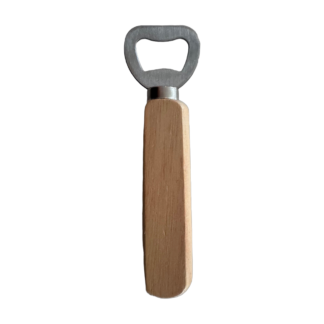 Flesopener met houten handvat en RVS kop