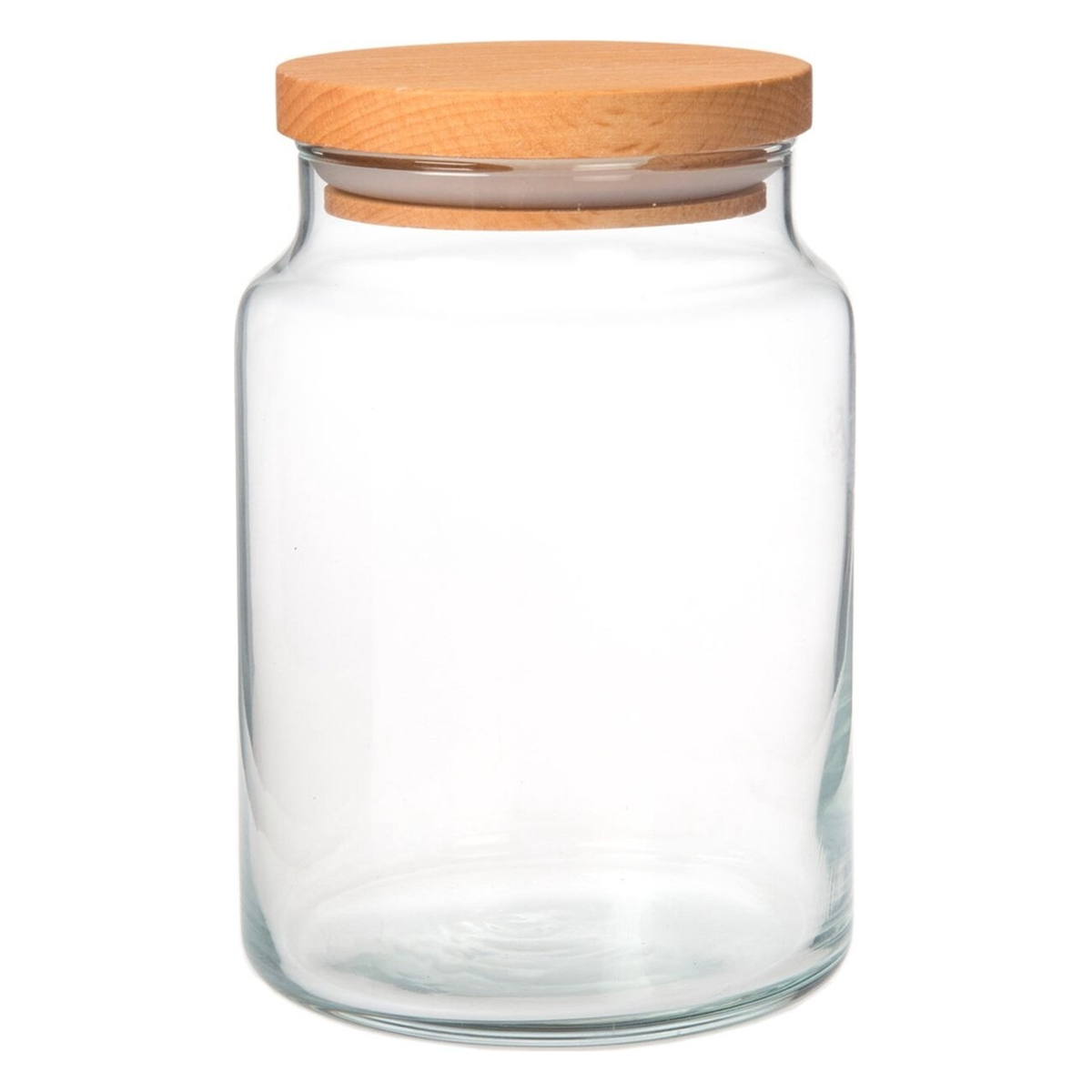 Glazen snoeppot 635 ml met houten deksel